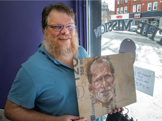 Artist's cardboard creations capture humanity of his subjects